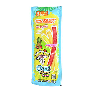 Warheads Ooze Chewz Tropical Ropes 2.5oz Bag 