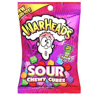 Warheads Sour Chewy Cubes 5oz Bag 