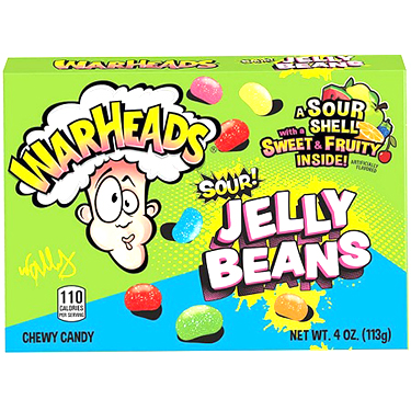 Warheads Sour Jelly Beans 4oz Box 