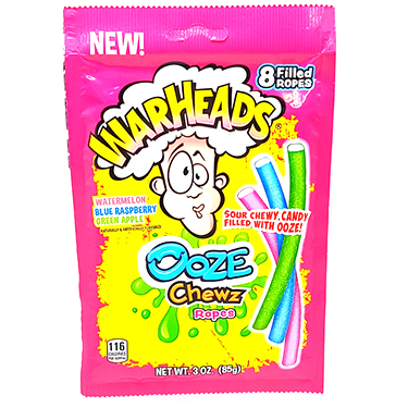 Warheads Ooze Chewz Ropes 3oz Bag 