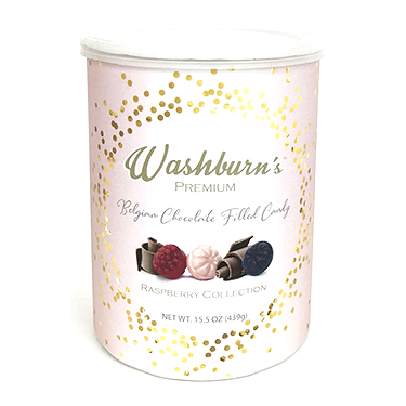 Washburn Belgium Chocolate Filled Raspberry Mix 15.5oz Canister 
