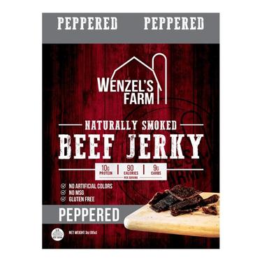 Wenzels Peppered Jerky 3oz Bag 