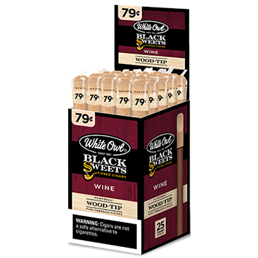 White Owl Black Sweets Wine Wood Tip 25ct Box 