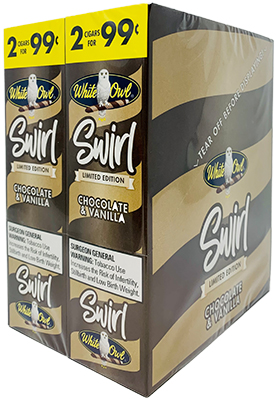 White Owl Cigarillos Swirl Chocolate Vanilla 30ct 