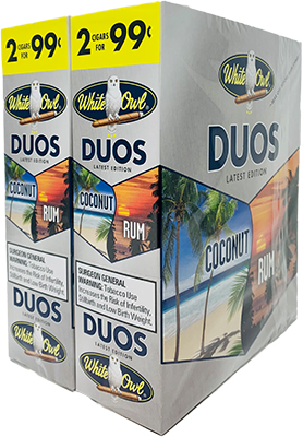 White Owl Cigarillos Duos Coconut and Rum 30ct 