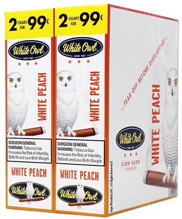 White Owl Cigarillos White Peach 30ct 