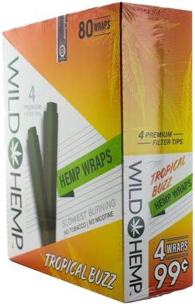 Wild Hemp Wraps Tropical Buzz 20 Packs of 4 