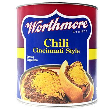 Worthmore Chili Cincinnati Style 104 Ounce Can 
