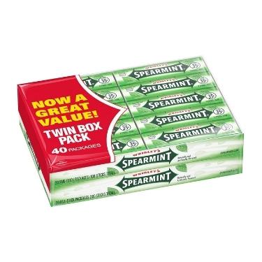 Wrigleys Spearmint Gum 40ct box 