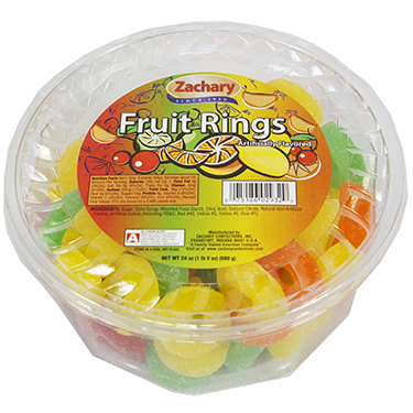 Zachary Assorted Fruit Rings 24oz Tub 