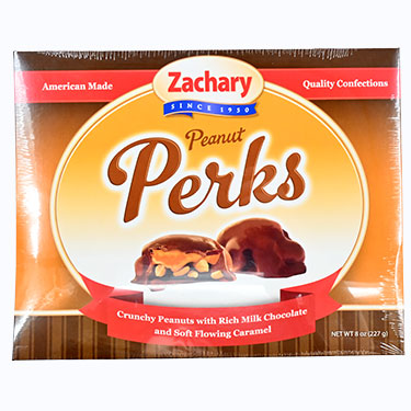 Zachary Milk Chocolate Peanut Perks 8oz Box 