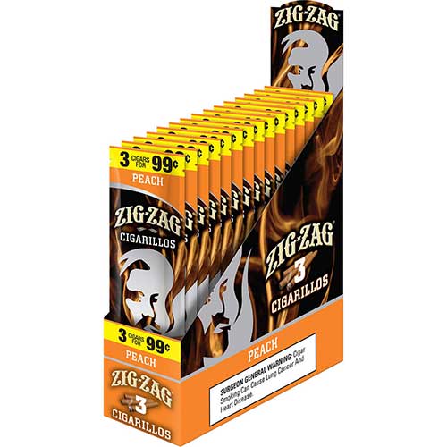 Zig Zag Cigarillos Peach 15 3pks 