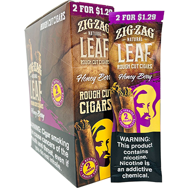 Zig Zag Leaf Rough Cut Cigars Honey Berry 15 Packs of 2 