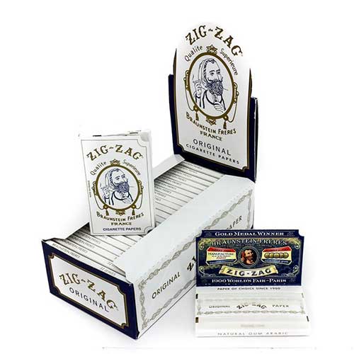 Zig Zag White Single Width Rolling Papers 24ct Box 