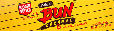 Pearsons Bun Milk Chocolate Caramel and Roasted Peanuts 24CT Box 