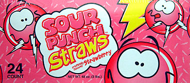 straws 24ct sour punch strawberry box