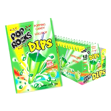 Pop Rocks Dips Sour Apple 18ct Box 