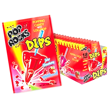 Pop Rocks Dips Sour Strawberry 18ct Box 