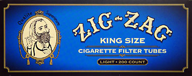 Zig Zag Cigarette Tubes Light King Size 200ct Box 