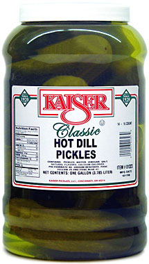 Kaiser Hot Dill Jumbo Pickles Gallon Jar 7 to 9 Count 