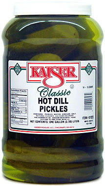 Kaiser Hot Dill Pickles Gallon Jar 14 to 16 Count 