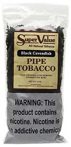 Super Value Black Cavendish Pipe Tobacco 12oz Bag 