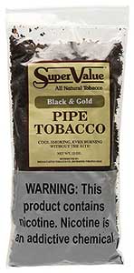 Super Value Black and Gold Pipe Tobacco 12oz Bag 