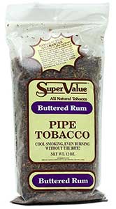 Super Value Buttered Rum Pipe Tobacco 12oz Bag 